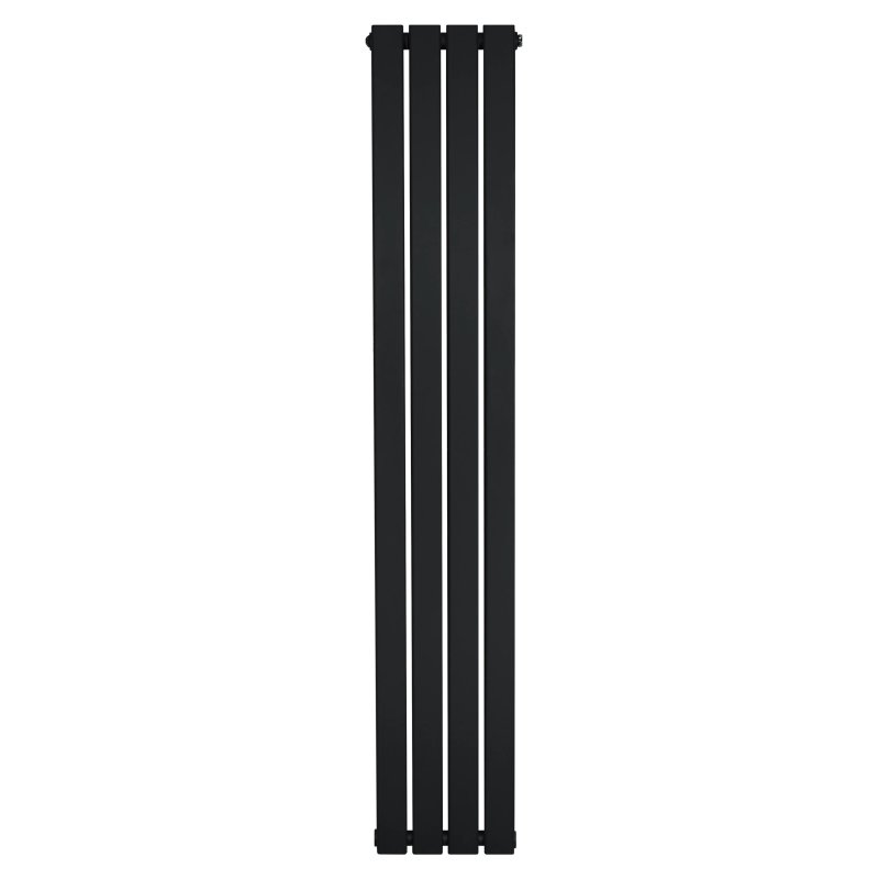 Flat Single Column Radiator - 1600 x 280mm - Black