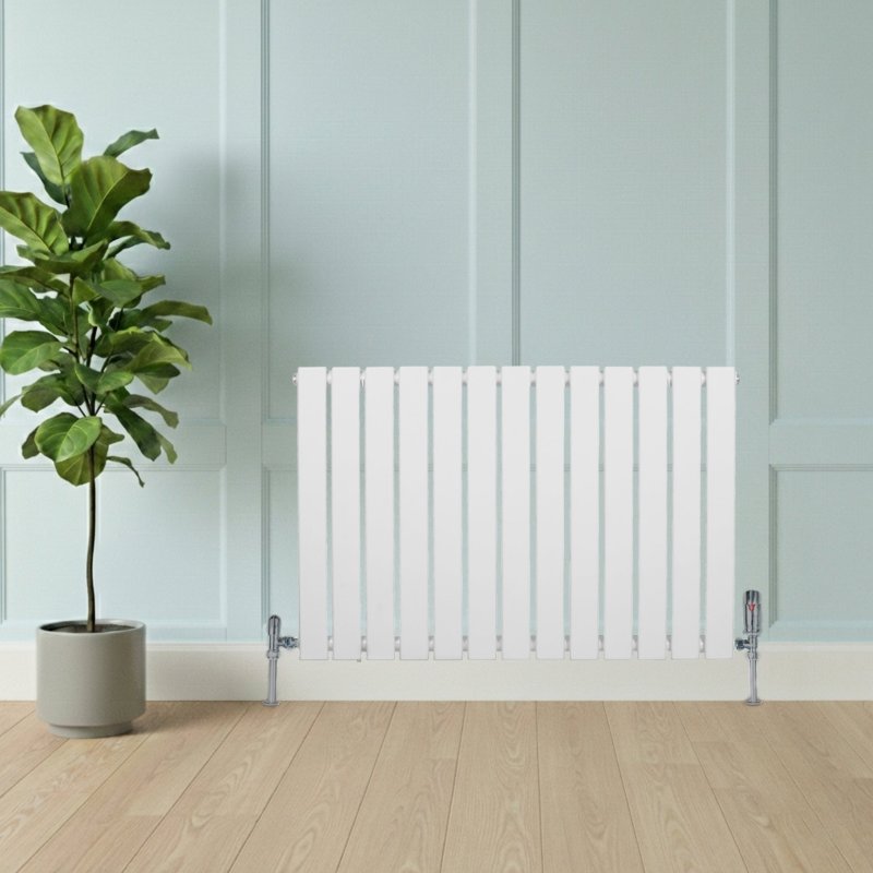 Flat Single Column Radiator - 600 x 910mm - White