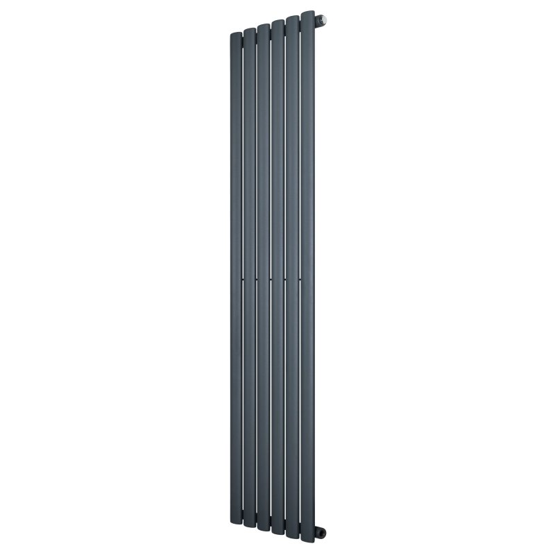 Oval Single Column Radiator - 1600 x 360mm - Anthracite Grey