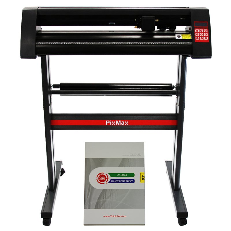 PixMax Vinyl Cutter Machine & FlexiStarter 11 Design Software, Decal & Garment Vinyl Cutting, Black