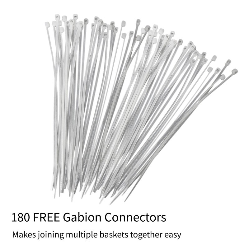 Gabion Baskets Garden Mesh Wire Cages Galvanised Steel Stone Basket Outdoor Spiral Planter Retaining Wall / 100 x 50 x 30cm / 6 Pack