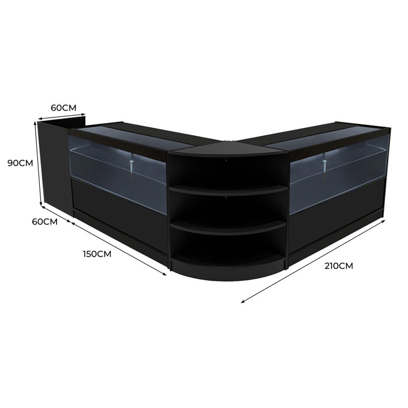 Eclipse LED Shop Counter Set LM60, TB60 & 2 x C1500 - Black