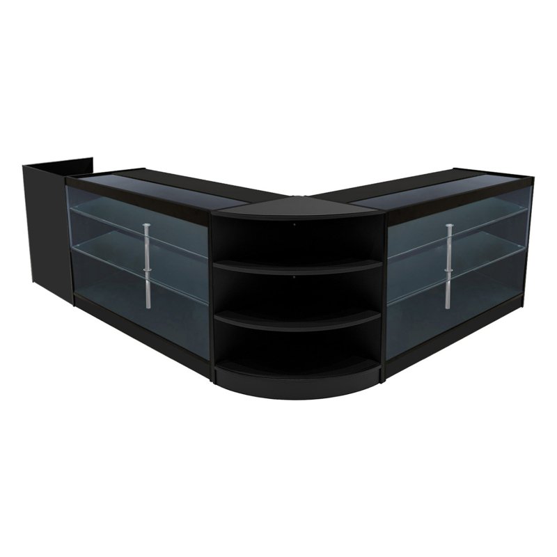 Retail Bundle: Black Astro LED Shop Counter, 40 Sand Heavy Duty Carpet Tiles (10m²), & 5 Counterfeit Money Detector Pens
