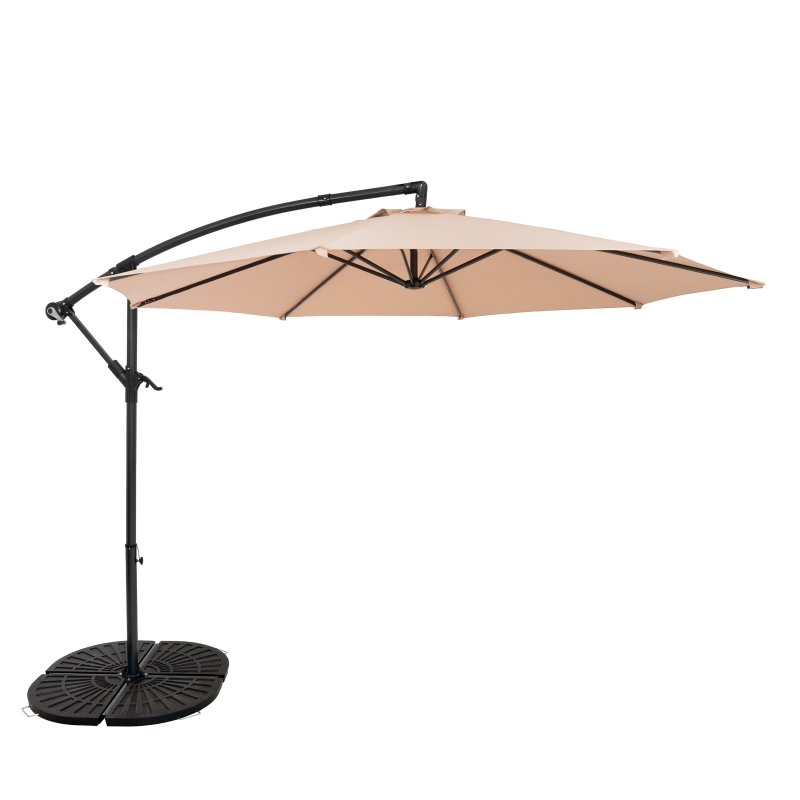 Cantilever Parasol 3m With Full Fan Base - Beige