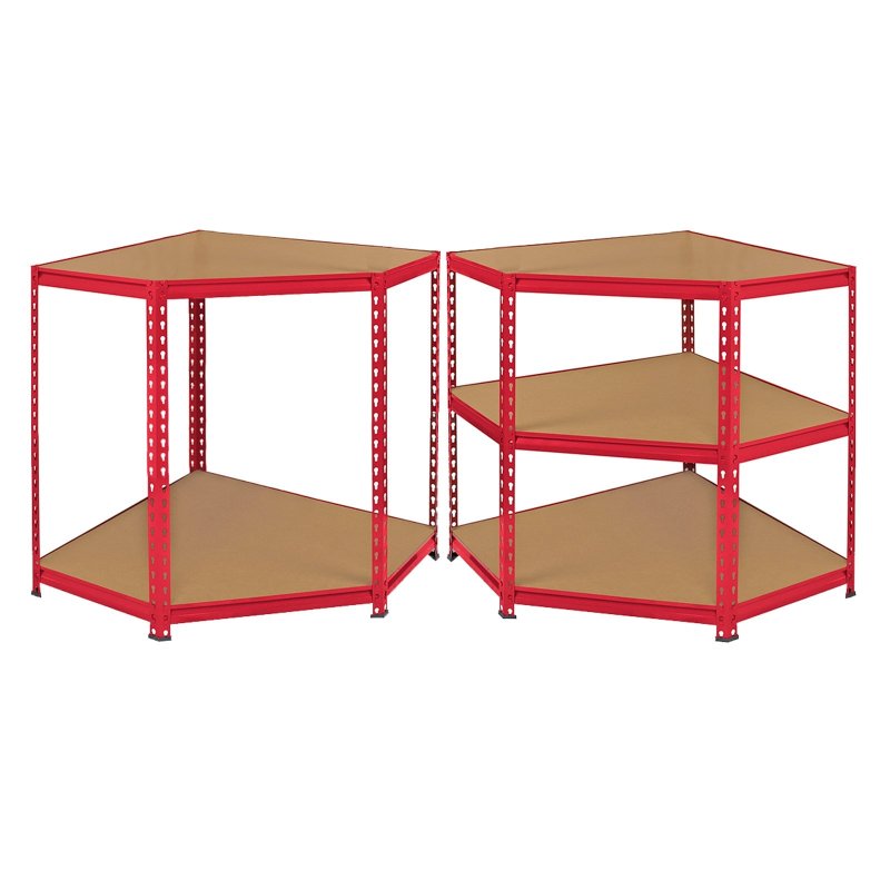 Z-Rax Corner Racking Garage Shelving / 90cm x 183cm x 45cm Storage Racking Unit / 5 Shelves MDF & Steel / 1325kg capacity / 265kg per shelf