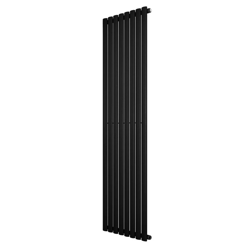 Oval Single Column Radiator - 1800 x 480mm - Black
