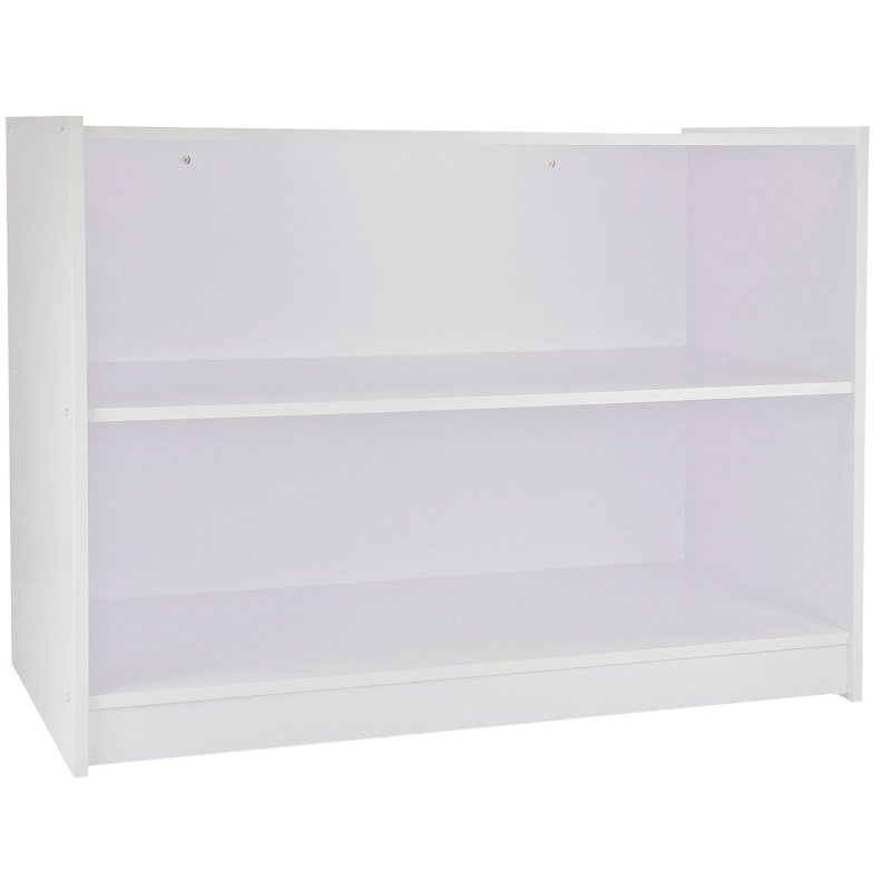 Retail Shop Counter Till Block Product Showcase Display Storage Cabinet Shelves White - A1200