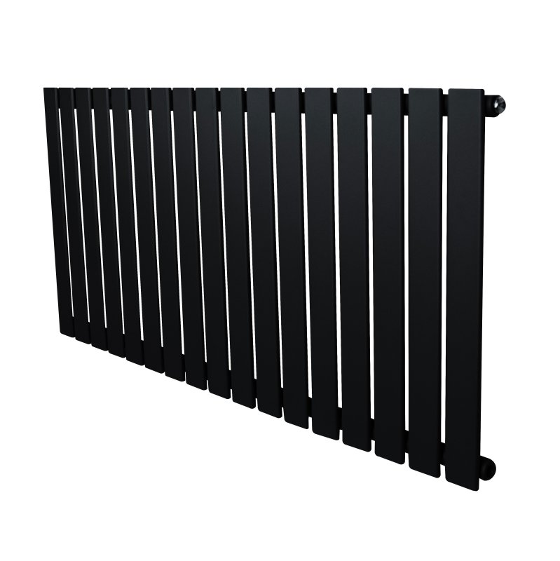 Flat Single Column Radiator - 600 x 1190mm - Black