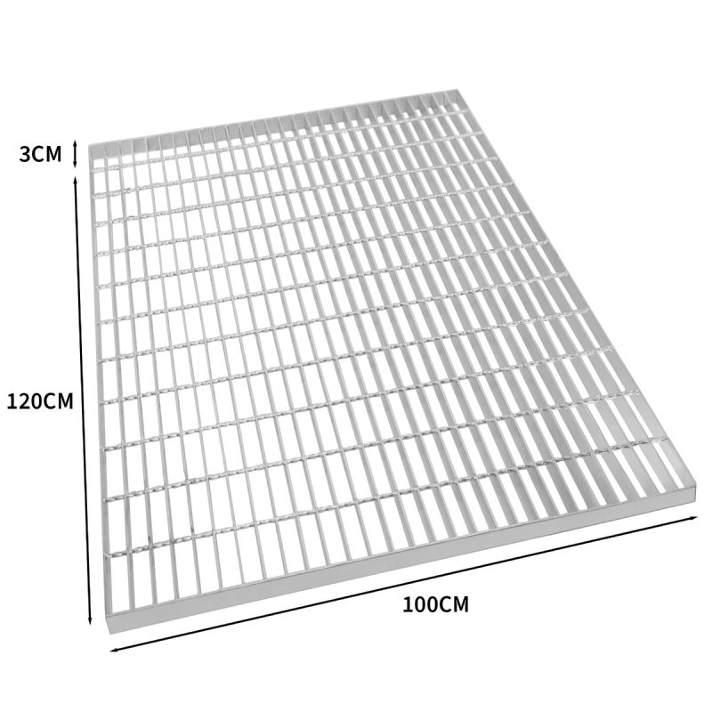 Galvanised Grating Floor Forge Walkway Mesh Floor Panel Grid Drainage Gutter Vent Heavy Duty Weatherproof Steel Zinc Coated 1200mm x 1000mm x 30mm 4mm Metal Thickness 1200kg Load Capacity