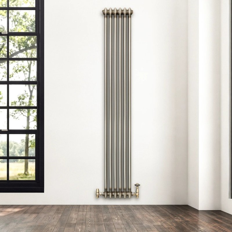 Traditional 2 Column Radiator - 1800 x 290mm - Raw Metal