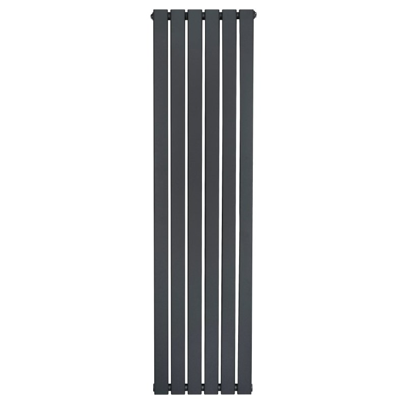 Flat Single Column Radiator - 1600 x 420mm - Anthracite Grey