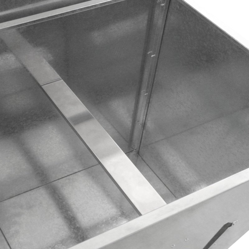 Coal Storage Bunker 500kg 772L Galvanised Steel Raised Metal Base Strengthening Bar Baffle Plate Waterproof Rust & Rodent Proof Wood Fire Sliding Door Hinged Lid Handle FREE Coal Shovel