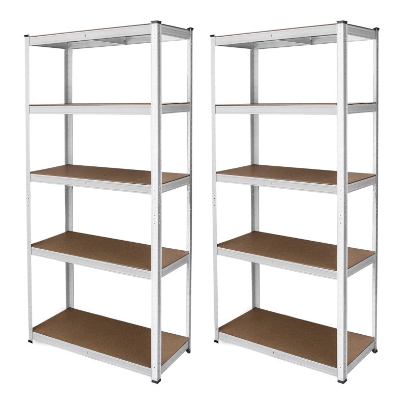 Monster Shop Garage Shelving Units 5 Tier Racking Storage Warehouse Bays Industrial Heavy Duty Boltless Steel Shelves