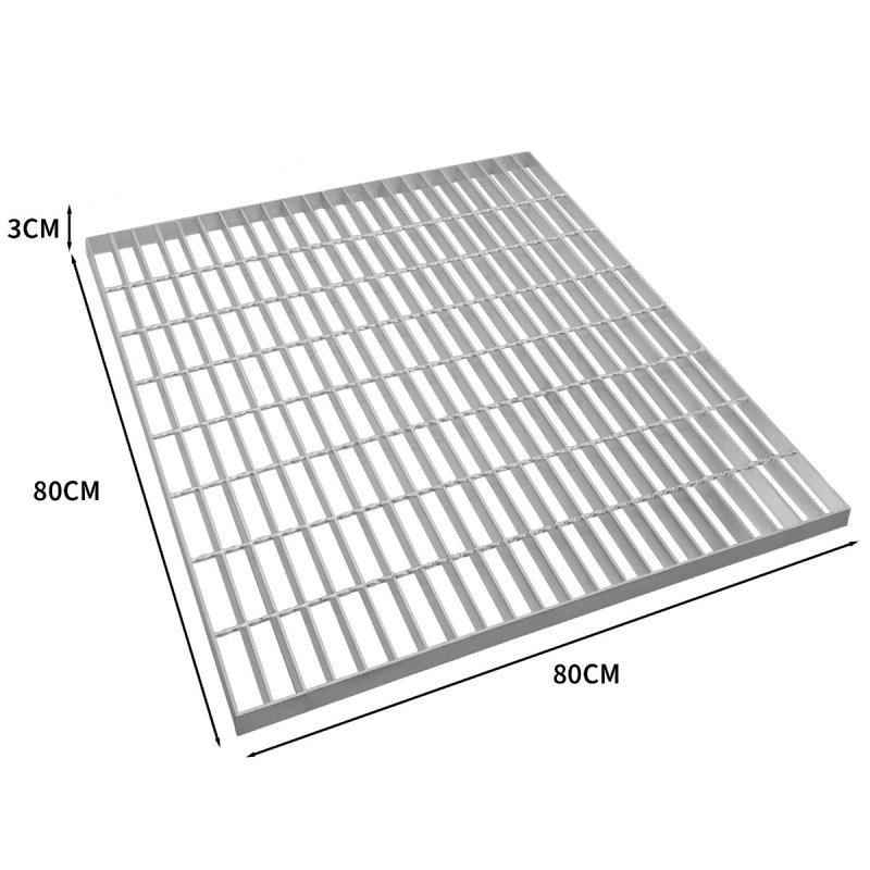 Galvanised Grating Floor Forge Walkway Mesh Floor Panel Grid Drainage Gutter Vent Heavy Duty Weatherproof Steel Zinc Coated 800mm x 800mm x 30mm 4mm Metal Thickness 640kg Load Capacity