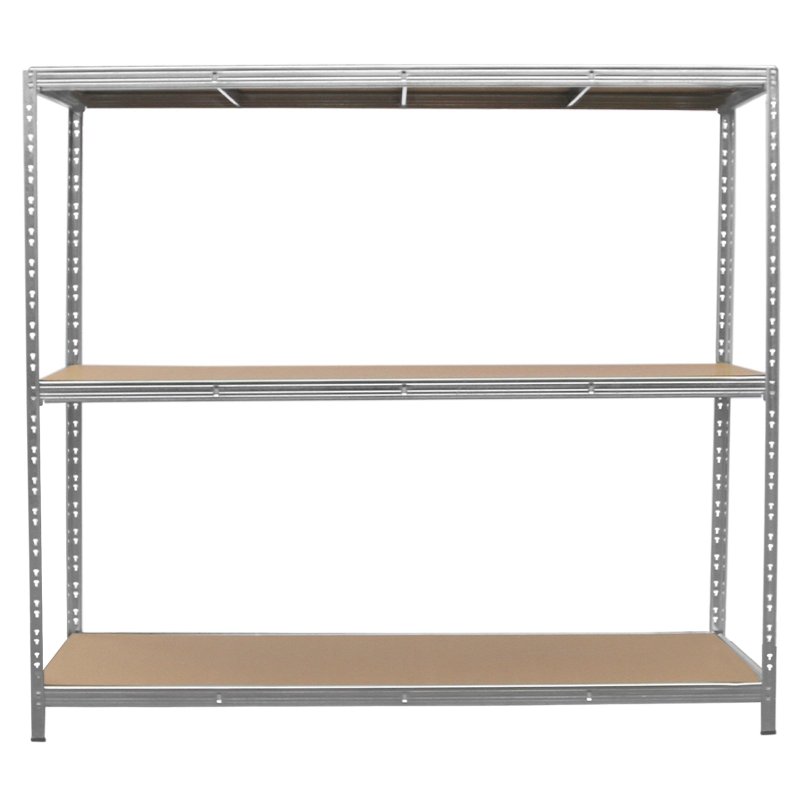 Heavy Duty Garage Shelving Extra Wide Boltless Racking 1200KG Capacity Galvanised Steel Metal 3 Tier Shelves Storage Unit Warehouse Home Shed Industrial 1 Bay | 2000 x 1860 x 600mm