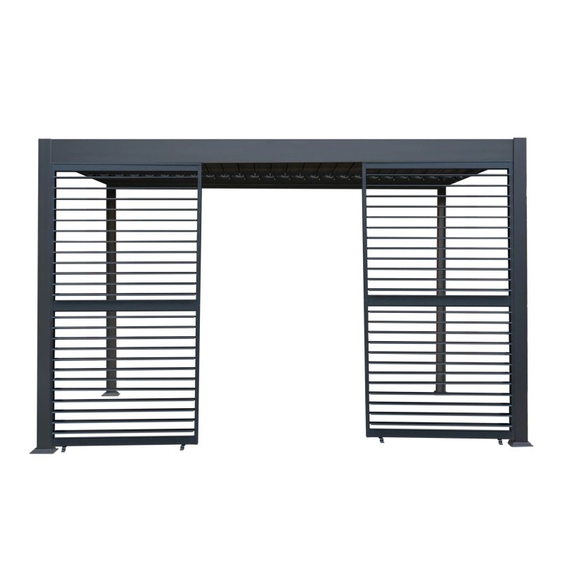 Anthracite Aluminium Pergola Shutter Panel - 123cm Wide