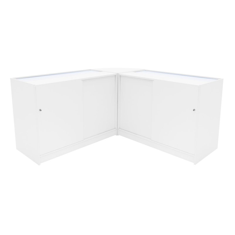 Harmonia LED Shop Counter Set B1200, C1200 & LM60 - White