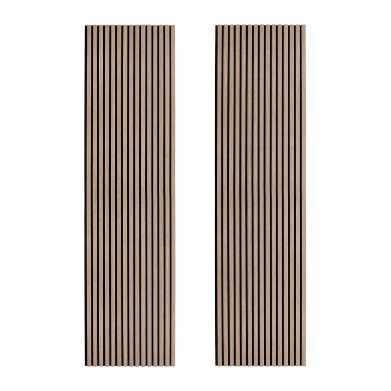 Acoustic Slat Wall Panels x 2 - Light Walnut
