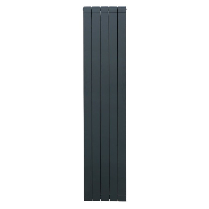 Aluminium Designer Radiator 1800mm x 395mm Vertical Double Flat Panel Column Lightweight Modern Central Heating Heater Matt Anthracite Grey Kitchen Living Room FREE Cleaning Brush Fixing Kit Brackets