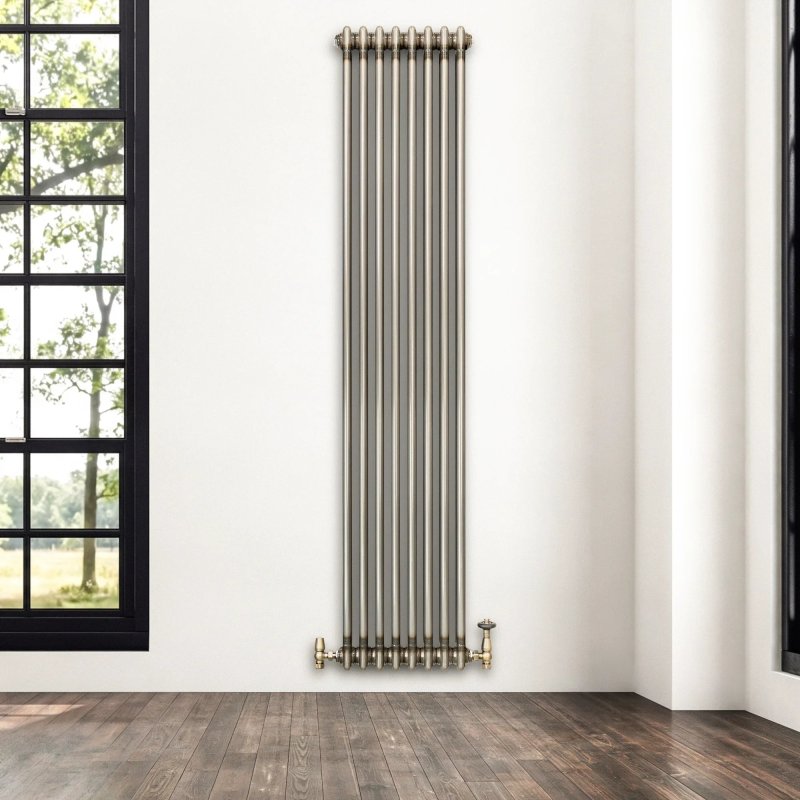 Traditional 2 Column Radiator - 1800 x 380mm - Raw Metal