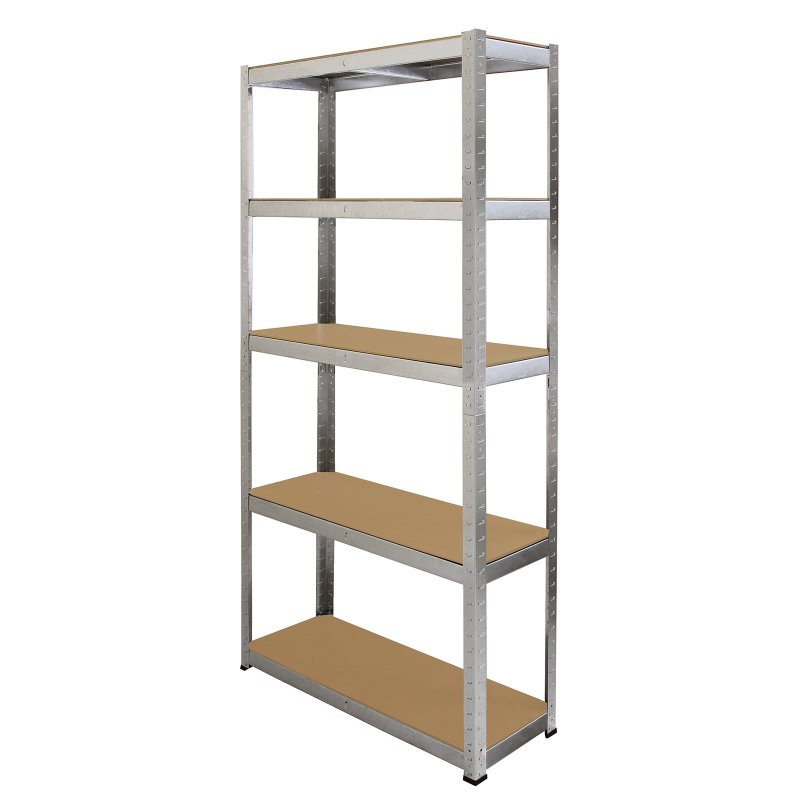 Garage Racking Bundle 4 x 90cm Heavy Duty Racks & 1 x Corner Unit / Galvanised Steel Storage Shelving Warehouse Shed Heavy Duty Rack