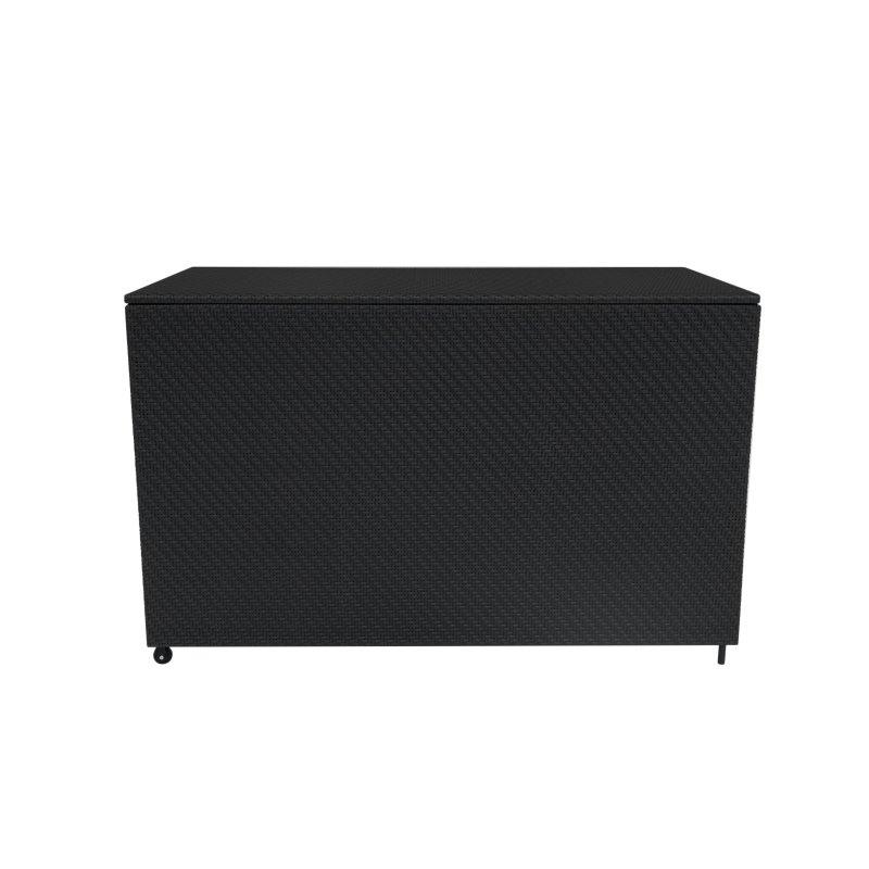 Rattan Modular 7 Piece Furniture Set & 996L Storage Box - Black