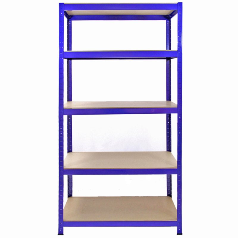 T-Rax Pack of 3 Garage Shelving Units - 5 Tier Heavy Duty Rack for Storage Steel Utility Shelves | Metal & MDF Boltless Racking Assembly System | 4200KG Capacity | 280KG Per Shelf, Blue
