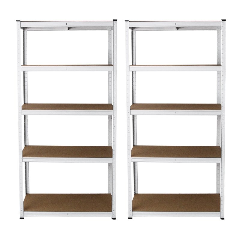 Monster Shop Garage Shelving Units 5 Tier Racking Storage Warehouse Bays Industrial Heavy Duty Boltless Steel Shelves
