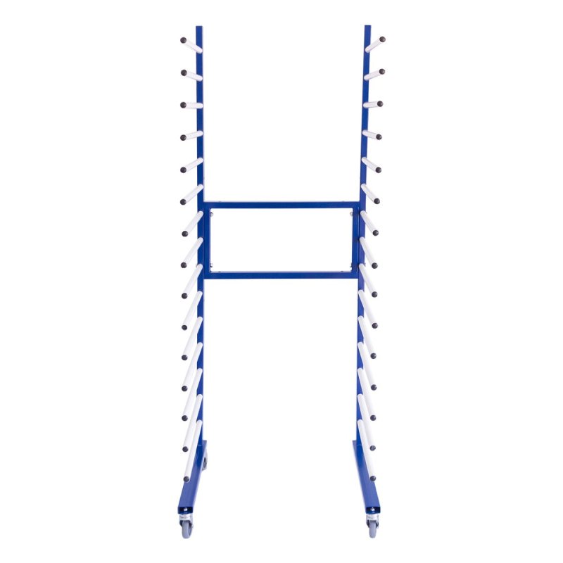 Spray Drying Rack Blue Trolley Eco Spray Paint Shop Woodworking Dry Storage 4 Heavy Duty 360 Degree Castors Mobile 15 Layers 20kg Per Layer 300kg Total Capacity Adjustable Width 175 H x 35/66 W x 55 D