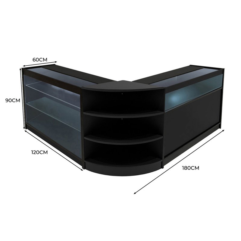 Demeter LED Shop Counter Set K1200, B1200 & LM60 - Black