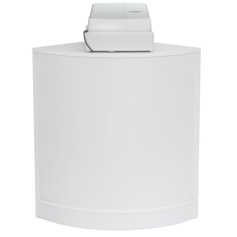Curved Corner Shop Retail Counter Cabinet Showcase Display Till Cash Desk Retail White CM60