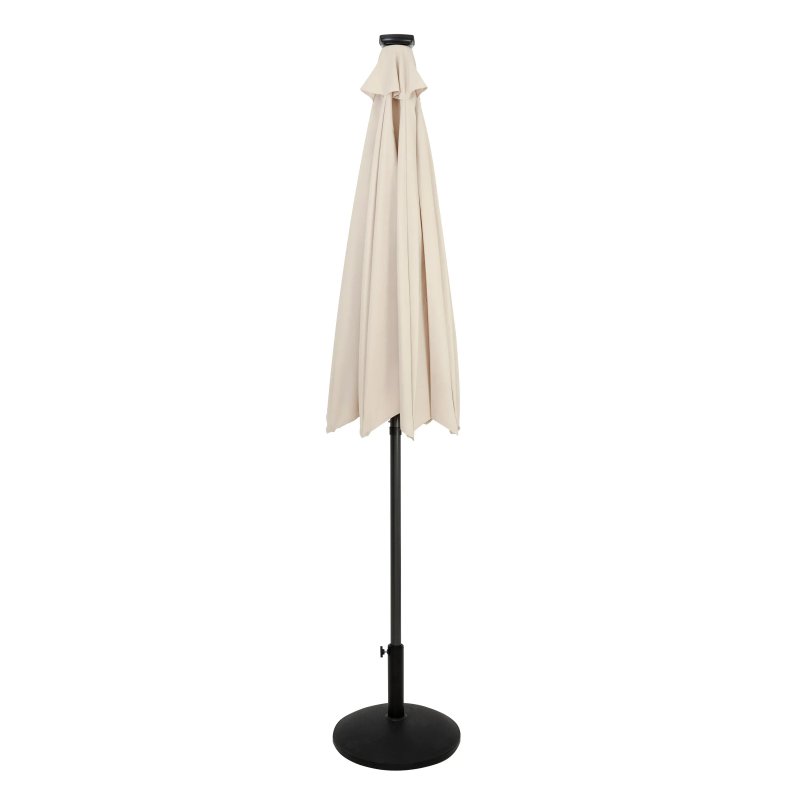 Round Picnic Table + Cream Parasol Bundle