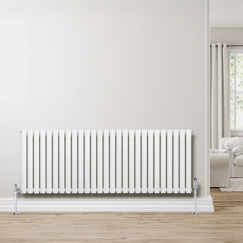 Oval Single Column Radiator - 600 x 1620mm - White