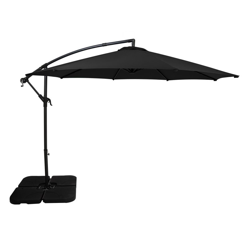 Cantilever Parasol 3m With Square Base - Black