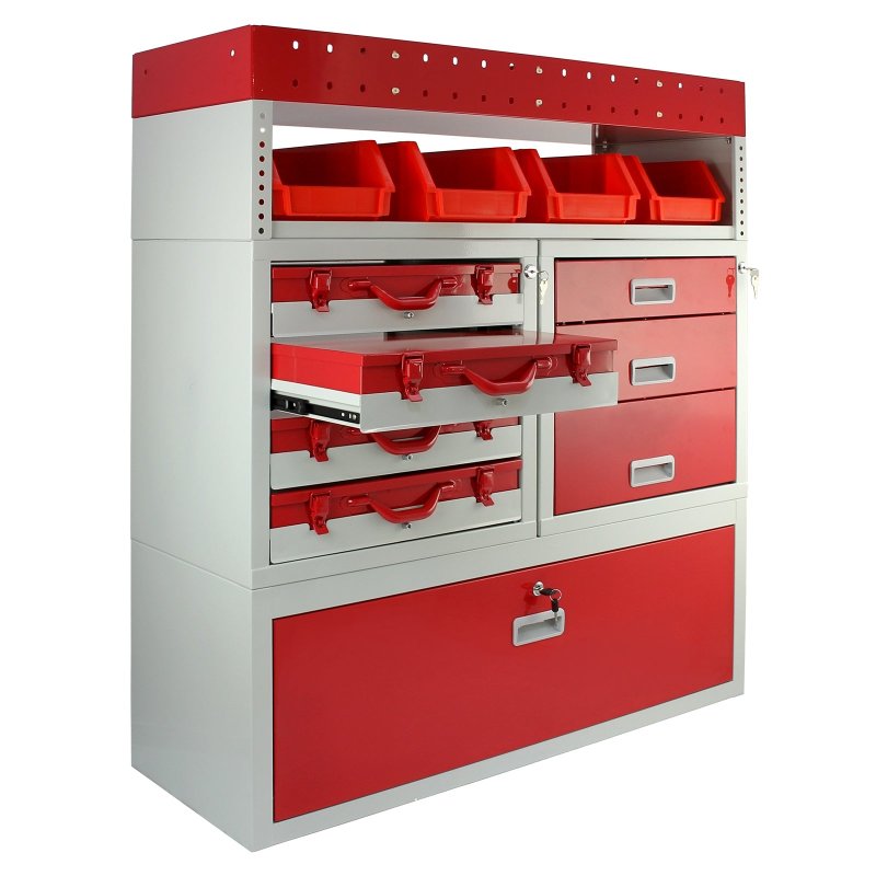 Monster Racking Firecracker Secure Van Racking Garage Storage Unit Red 101.6cm x 117.8cm x 36cm