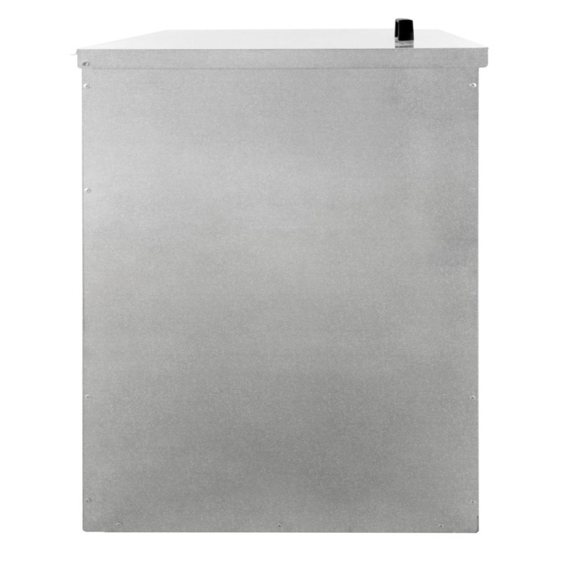 Coal Storage Bunker 500kg 772L Galvanised Steel Raised Metal Base Strengthening Bar Baffle Plate Waterproof Rust & Rodent Proof Wood Fire Sliding Door Hinged Lid Handle FREE Coal Shovel