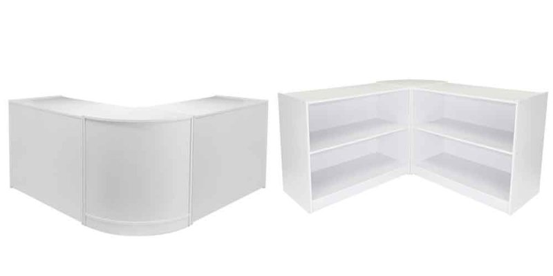 Monster Shop Zodiac A1200 CM60 Shop Installation Exhibition Reception Shop Counter Display Cabinet Shop Counter Retail Sales Counter Checkout Table Reception Counter Counter in Brilliant White