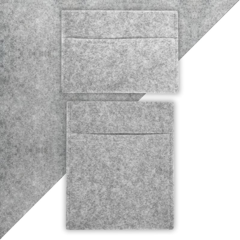 Camper Van Lining & 2 x Storage Pouches Silver Grey Carpet 4 Way Stretch 2m Wide 11m2 Coverage Car Motorhome Vehicle Interior Campervan Conversion 2 Size Tool Paperwork Document