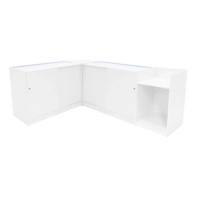 Luna LED Shop Counter Set CM60, TB60 & 2 x B1200 - White