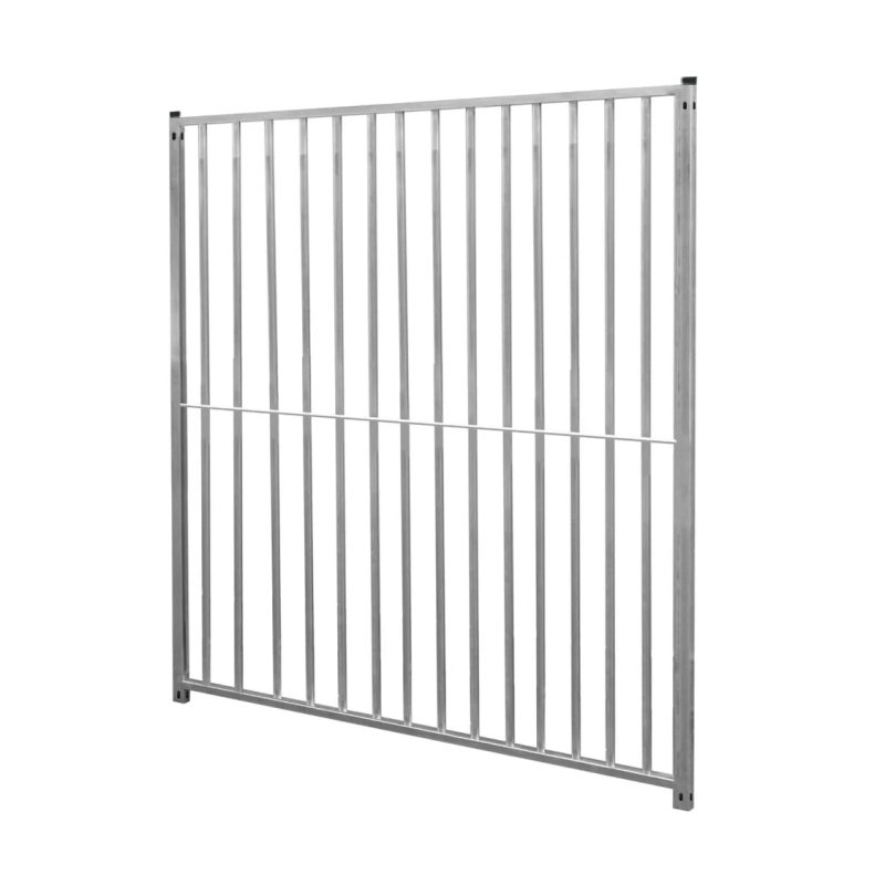 Dog Run Panels Galvanised Steel Kennel Heavy Duty Walk In Animal Enclosure Pen Fence Playpen Outdoor Support Bar 8cm Bar Spacing 1.84m x 1.5m Modular FREE Ground Fixing Brackets & Fixing Kit