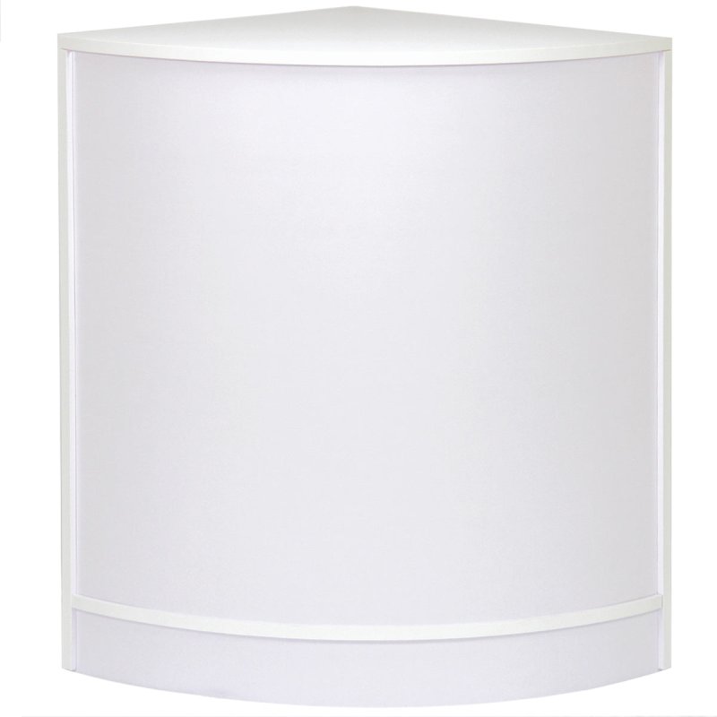 Curved Corner Shop Retail Counter Cabinet Showcase Display Till Cash Desk Retail White CM60