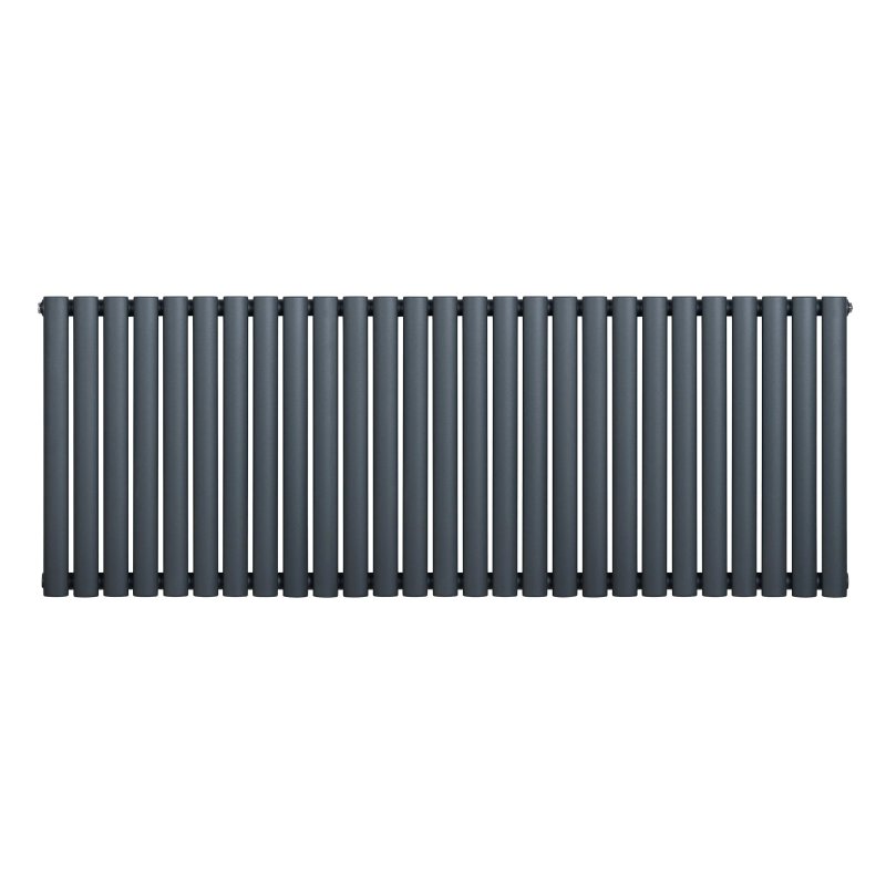 Oval Single Column Radiator - 600 x 1620mm - Anthracite Grey