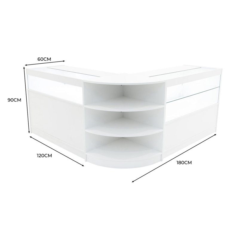 Harmonia LED Shop Counter Set B1200, C1200 & LM60 - White