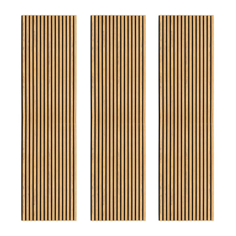 Acoustic Slat Wall Panels x 3 - Oak