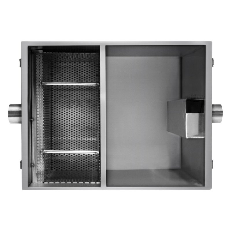 Commercial Grease Trap 35L Under Sink Interceptor 5KG Stainless Steel Waste Fat Oil Water Separator Filter Restaurant Kitchen Takeaway Hotel Cafe 50mm Inlet Outlet Compact 33cm H x 29cm W x 39cm D