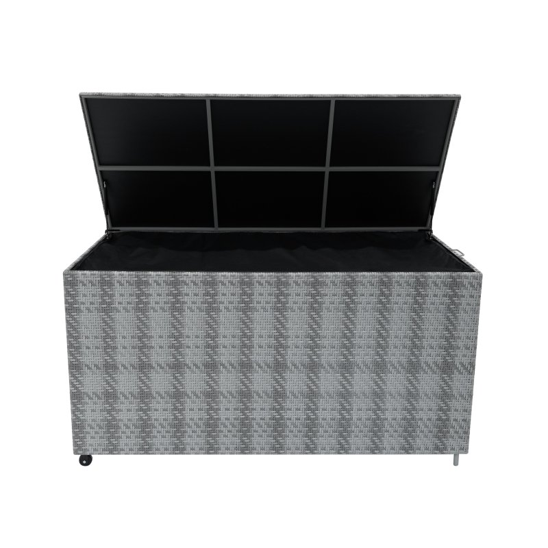 Rattan Cushion Storage Box 700L - Grey
