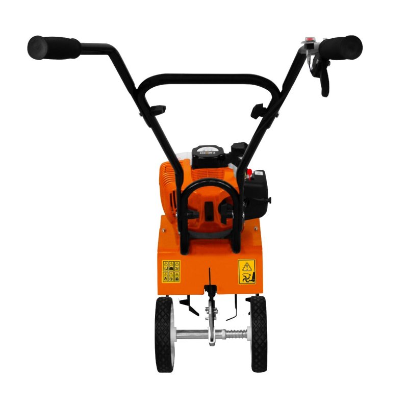 Petrol Cultivator Rotavator Cordless Garden Tiller 52CC 1.65kW 9000RPM 3HP 2 Stroke 1.2L Tank 4 Steel Blades 30cm Working Width 20cm Depth Portable Lawn Soil Digging Weed Removal FREE PPE & Tool Kit