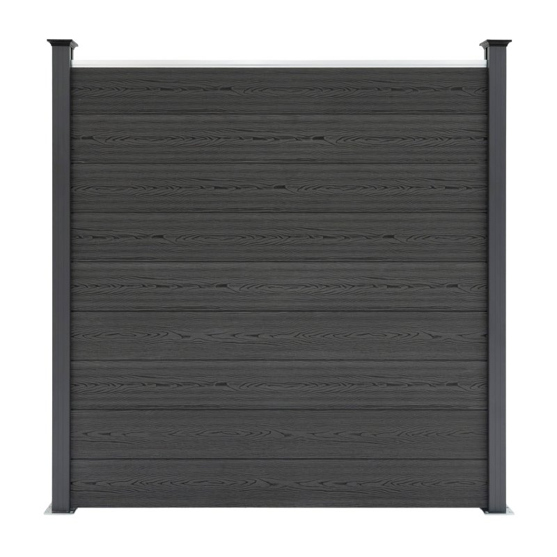 Composite Fence Panel x 10 & LED Posts x 11 - Grey
