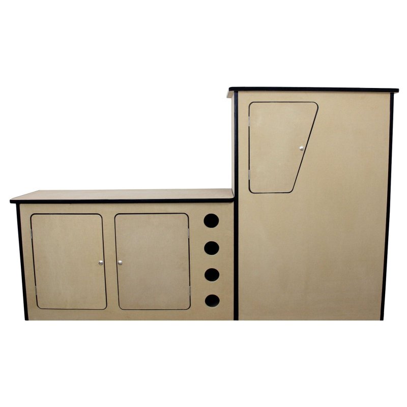 VW T4 Transporter Motorhome Camper Van Kitchen Unit Pod, 18mm MDF & Built In Wine Rack