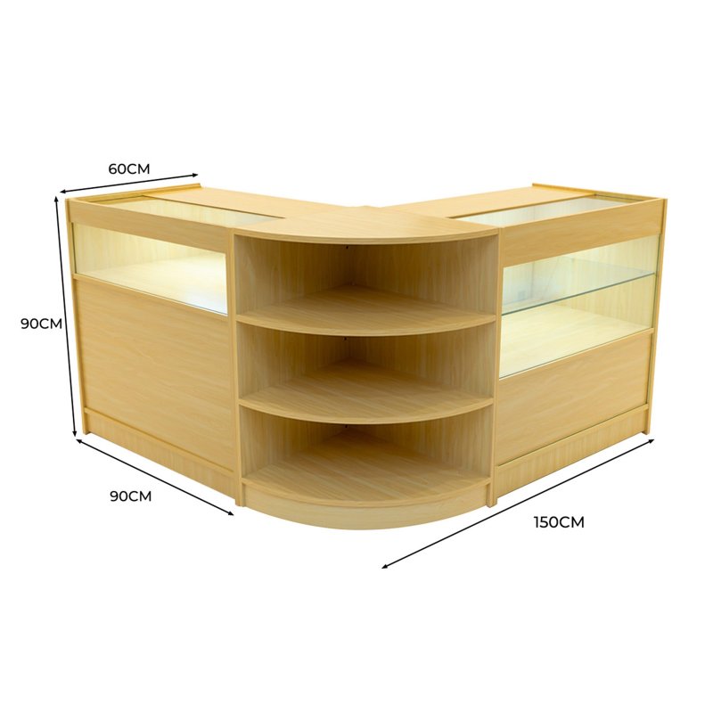 Harmonia LED Shop Counter Set B900, C900 & LM60 - Maple